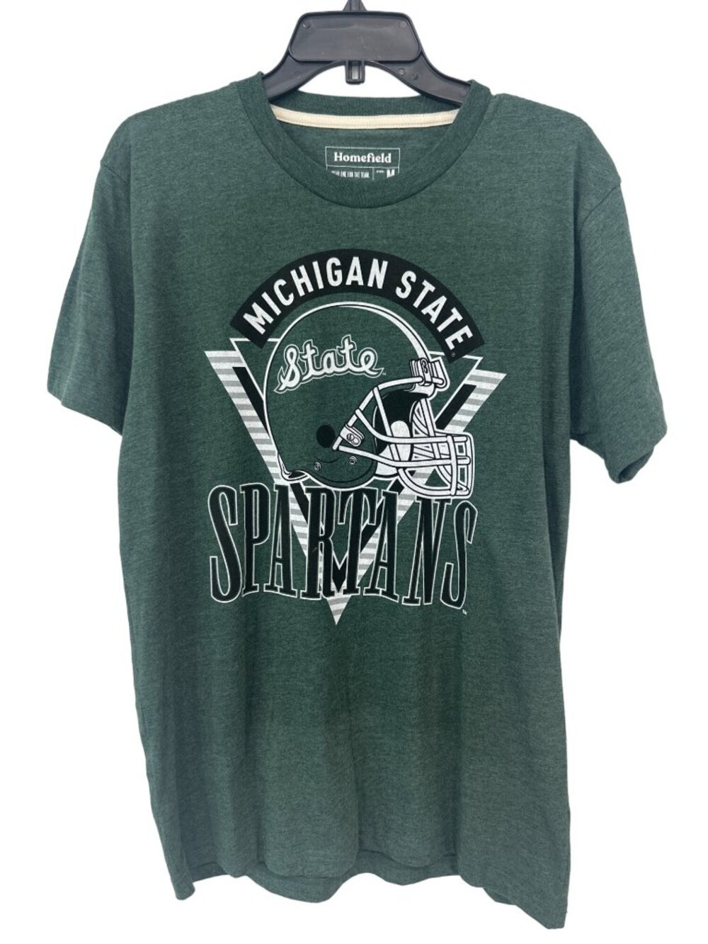 Homefield Tee Medium Michigan State Spartans Graphic T Shirt Green Cotton Blend